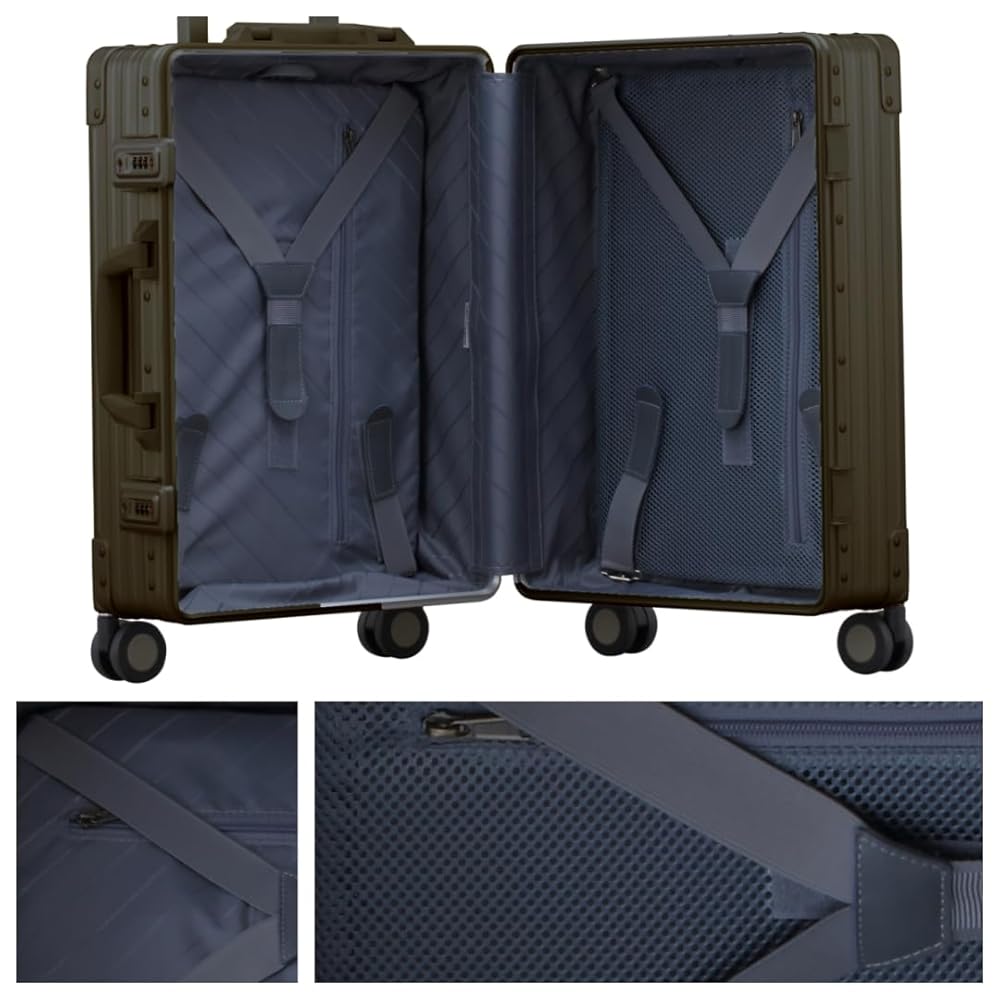 スーツケース トラベルキャリー NEOKEEPR アルミフレームタイプ カーキ