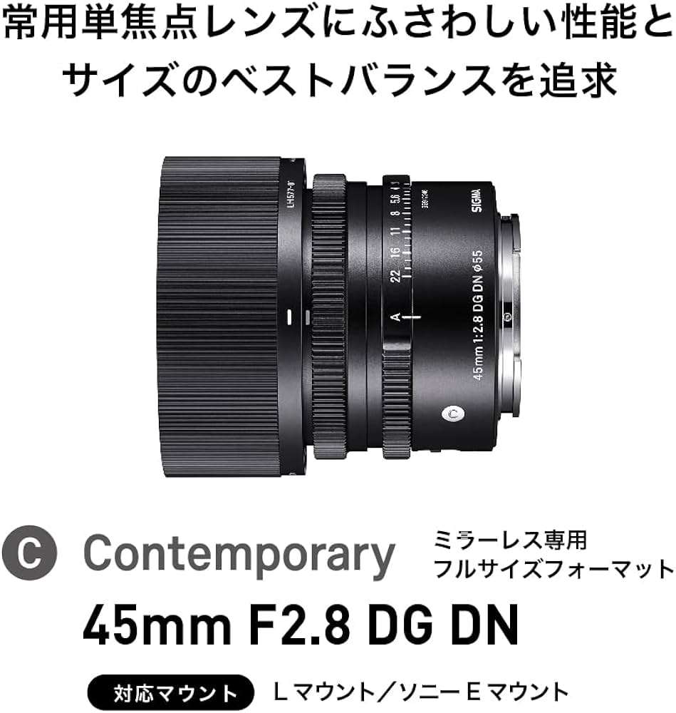 Amazon | SIGMA 45mm F2.8 DG DN | Contemporary C019 | Sony E