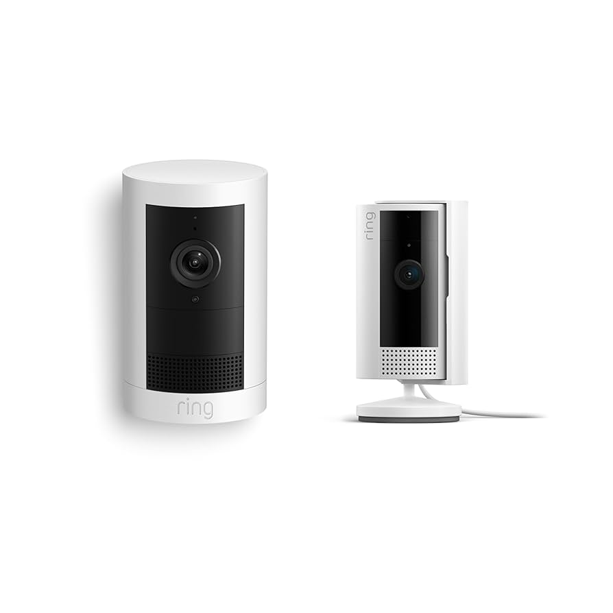 Amazon.com: Ring Outdoor Cam Plus, Battery, White with Ring Indoor