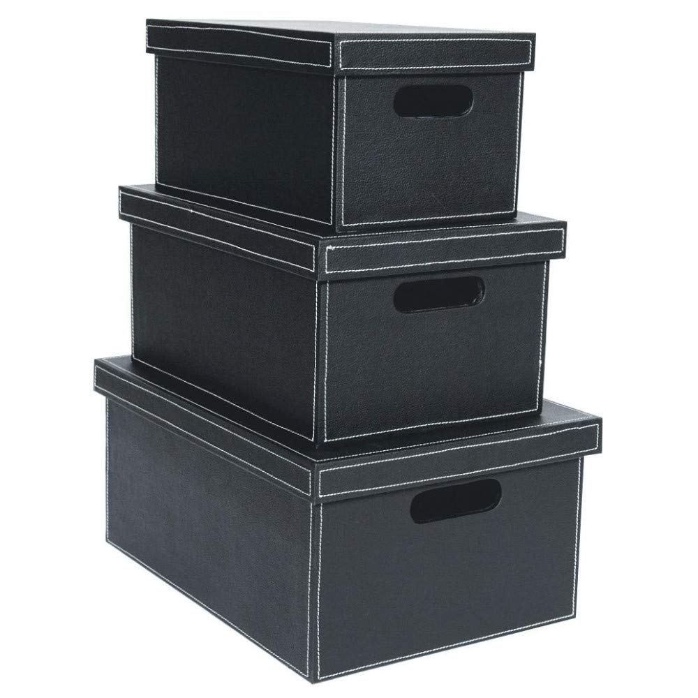 Amazon｜東洋石創 フェイクレザー ボックス BL L・M・S 3個セット
