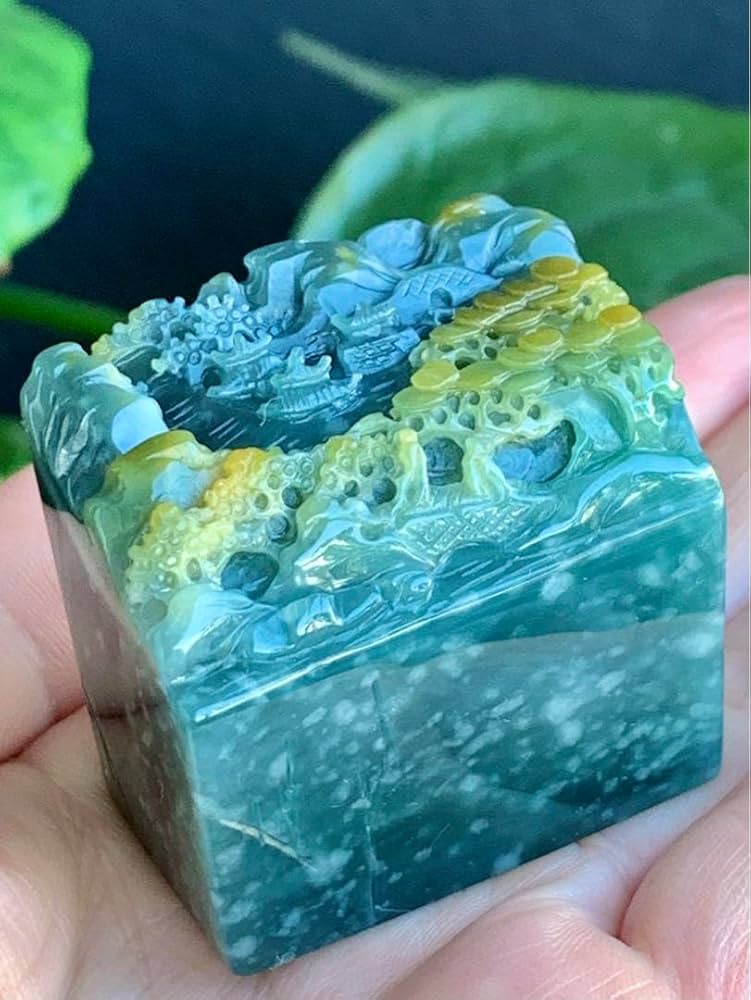 本翡翠レア大きい開運天然山水風景画