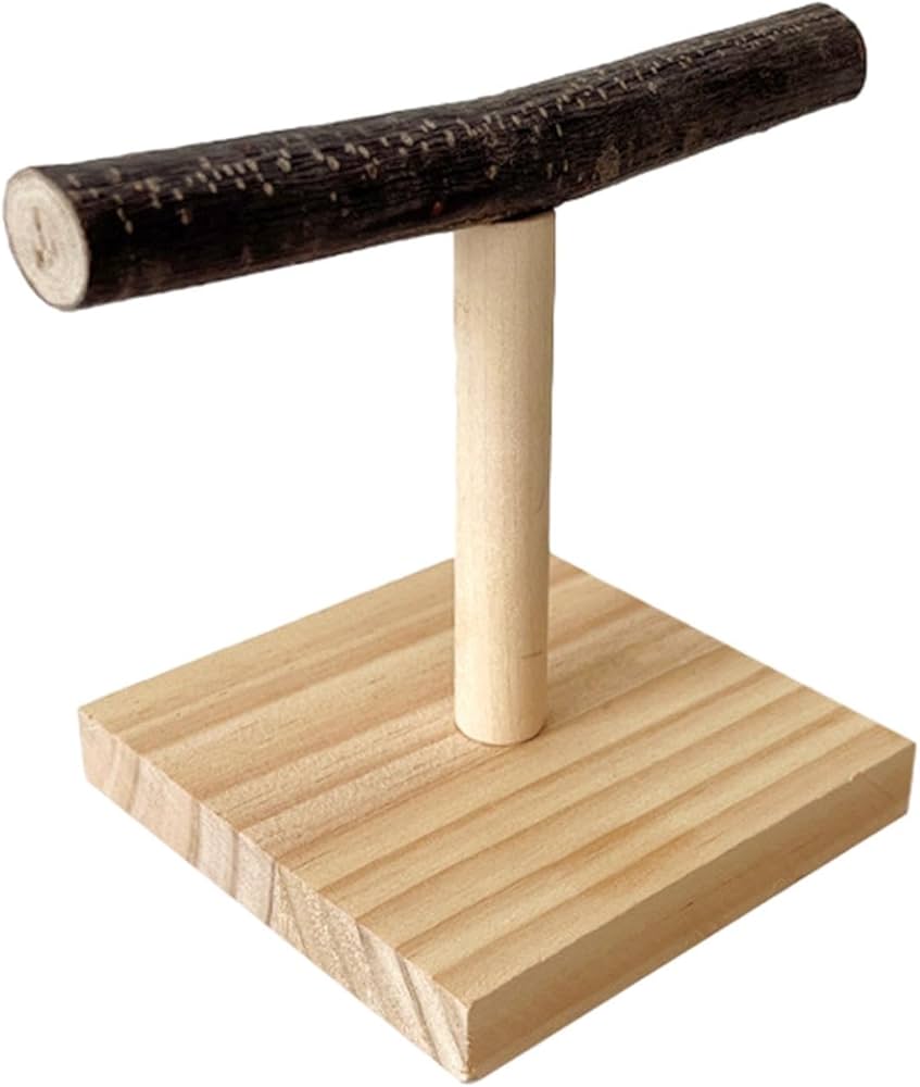 Amazon | 卓上鳥プレイスタンド、木製鳥止まり木プラットフォーム