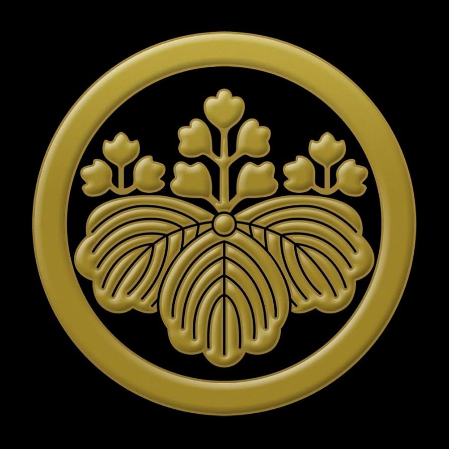 Amazon.co.jp: 家紋 蒔絵シール 家紋ステッカー「丸に五三桐 金」55mm