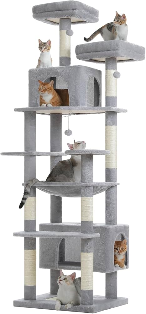 Amazon | PETEPELA(ぺテぺラ) キャットタワー 大型猫用 コンパクト