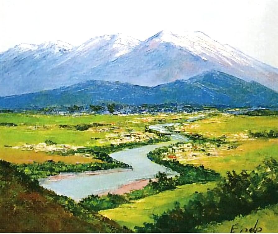 油彩画】岩崎鉦吾『クレタ島風景』F10額装付 一点物】『 旅の余白