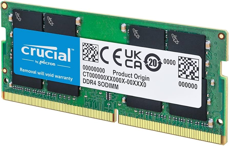 Crucial 32GB Single DDR4 3200 MT/S CL22 SODIMM 260-Pin Memory