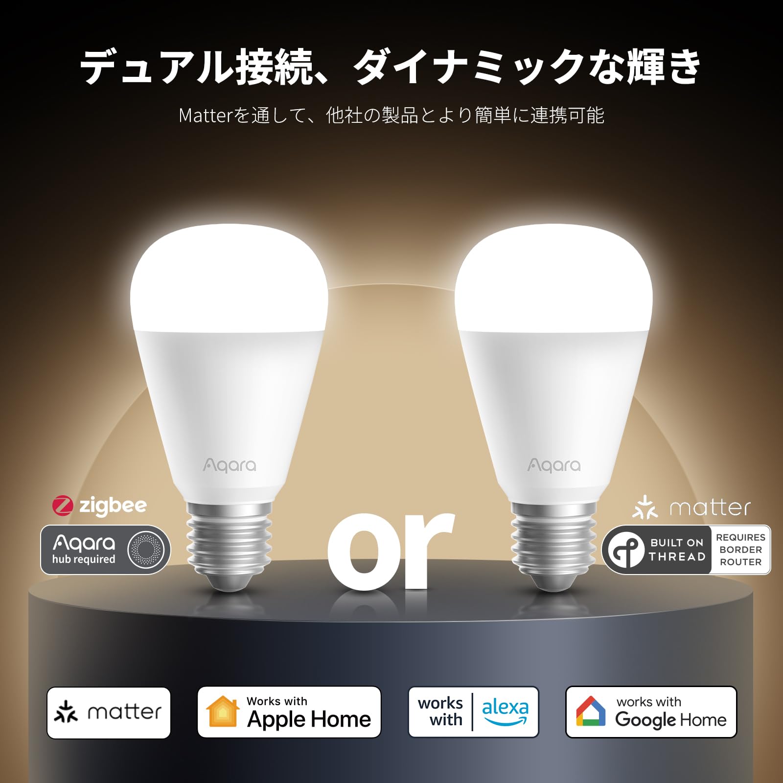 Amazon | Aqara LED 電球 T2 E26口金 CCT 75W形相当 Matter over