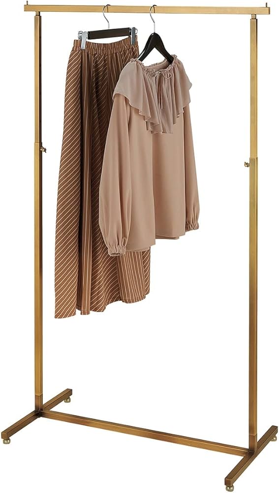 Amazon｜ハンガーラック アンティーク ゴールド 角パイプ W90cm