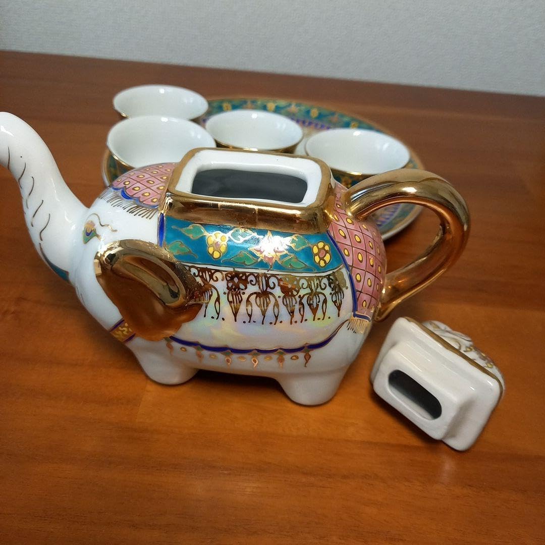 中国陶器 釉裏紅 小花と蝶文 茶器 滲み手 中国陶器 釉裏紅 小花