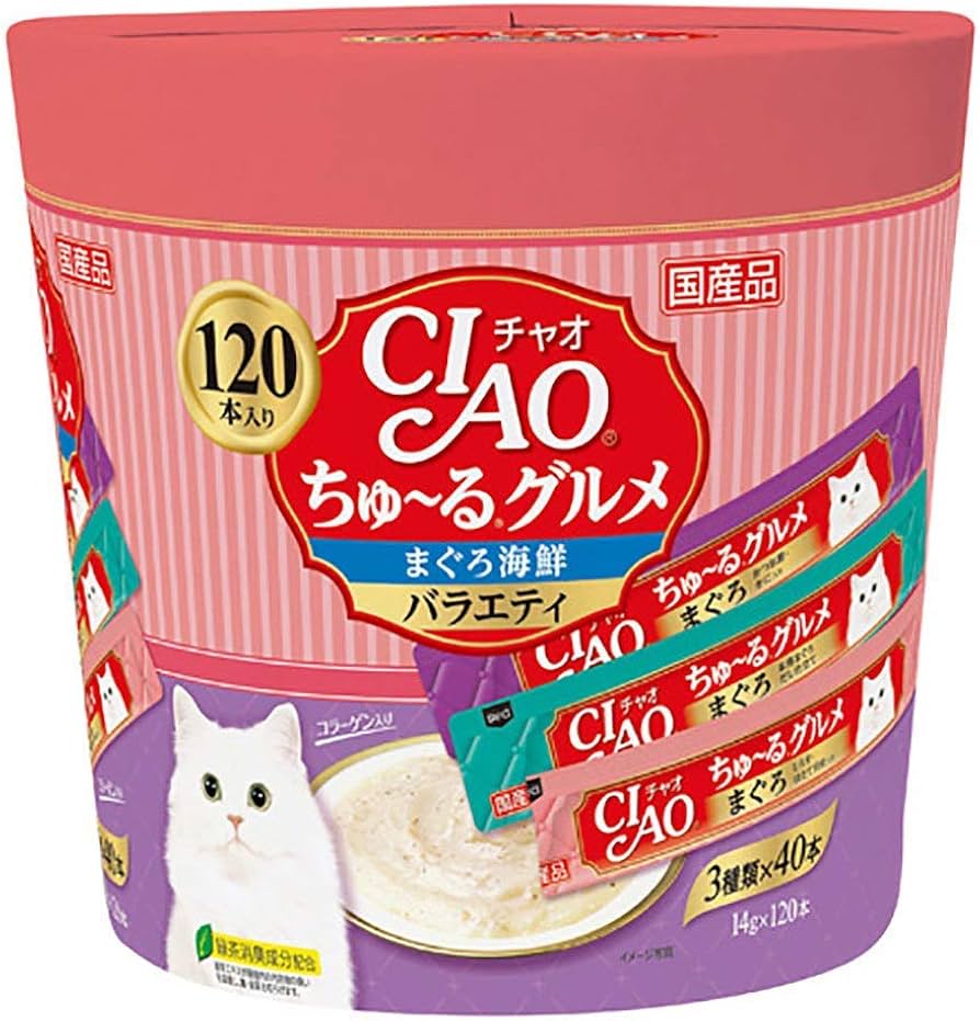Amazon.co.jp: チャオ (CIAO) ちゅ~るグルメ まぐろ海鮮バラエティ 120