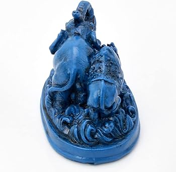 Amazon.co.jp: (イスイ)YISHUI 置物 グッズ ブルー 象とサイ 開運 財運