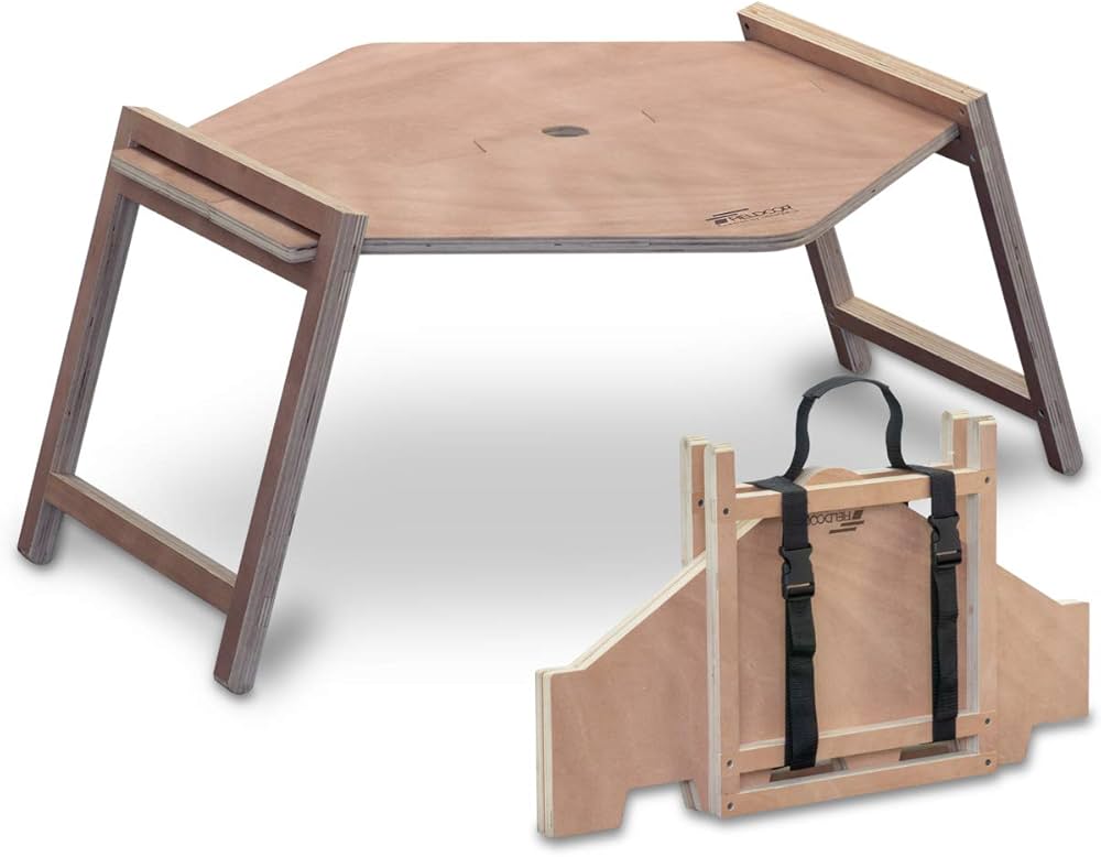 Amazon | FIELDOOR パネル式 木製ワンポールテント用テーブル 簡単設置