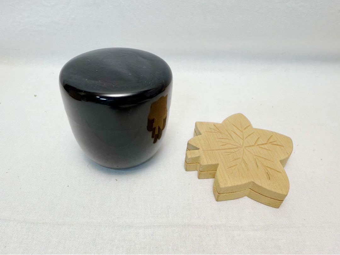 茶道具 茶器 溜塗 鳴子蒔絵 中棗 牧田芳祥 漆器 漆芸 抹茶 棗 共箱