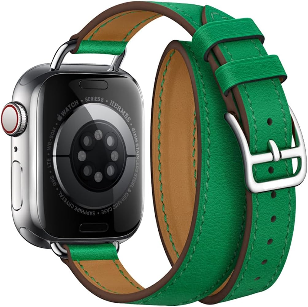 613 Apple watch エルメス 二重巻きレザーバンド ノワール 新品 613