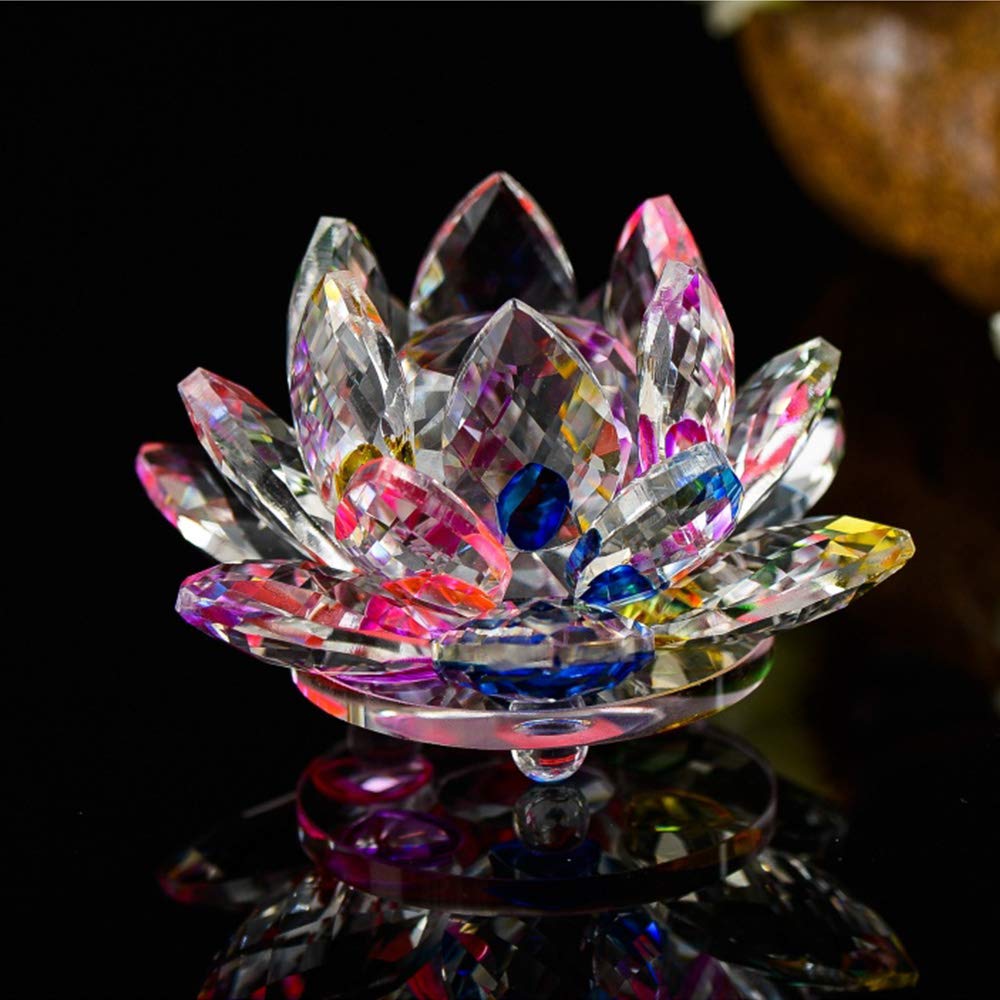 Amazon.co.jp: 蓮の花 クリスタル 置物 ガラスインテリア 風水 金運