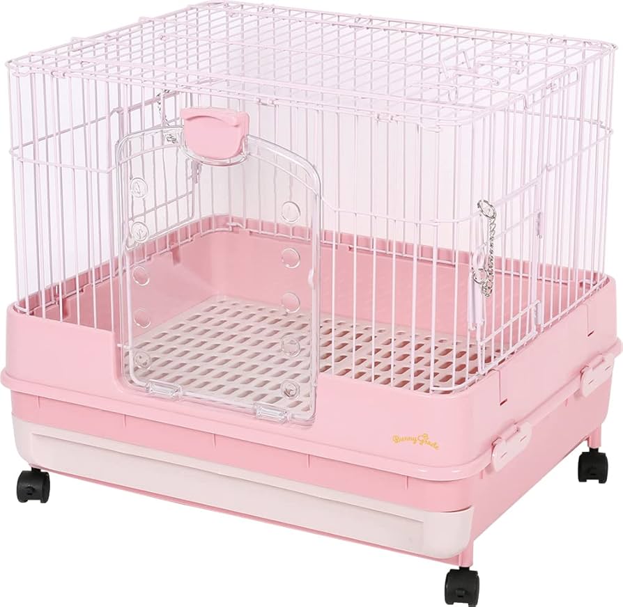 Amazon.co.jp: ミニマルランド うさぎのカンタンおそうじケージ ピンク