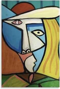 ピカソ 本を読む女 ポスター ヴィンテージ ポストモダン キュビズム