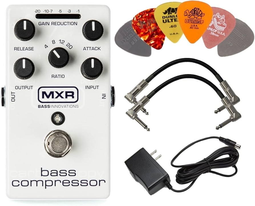Amazon.com: MXR M87 Bass Compressor Effects Pedal BUNDLE with AC