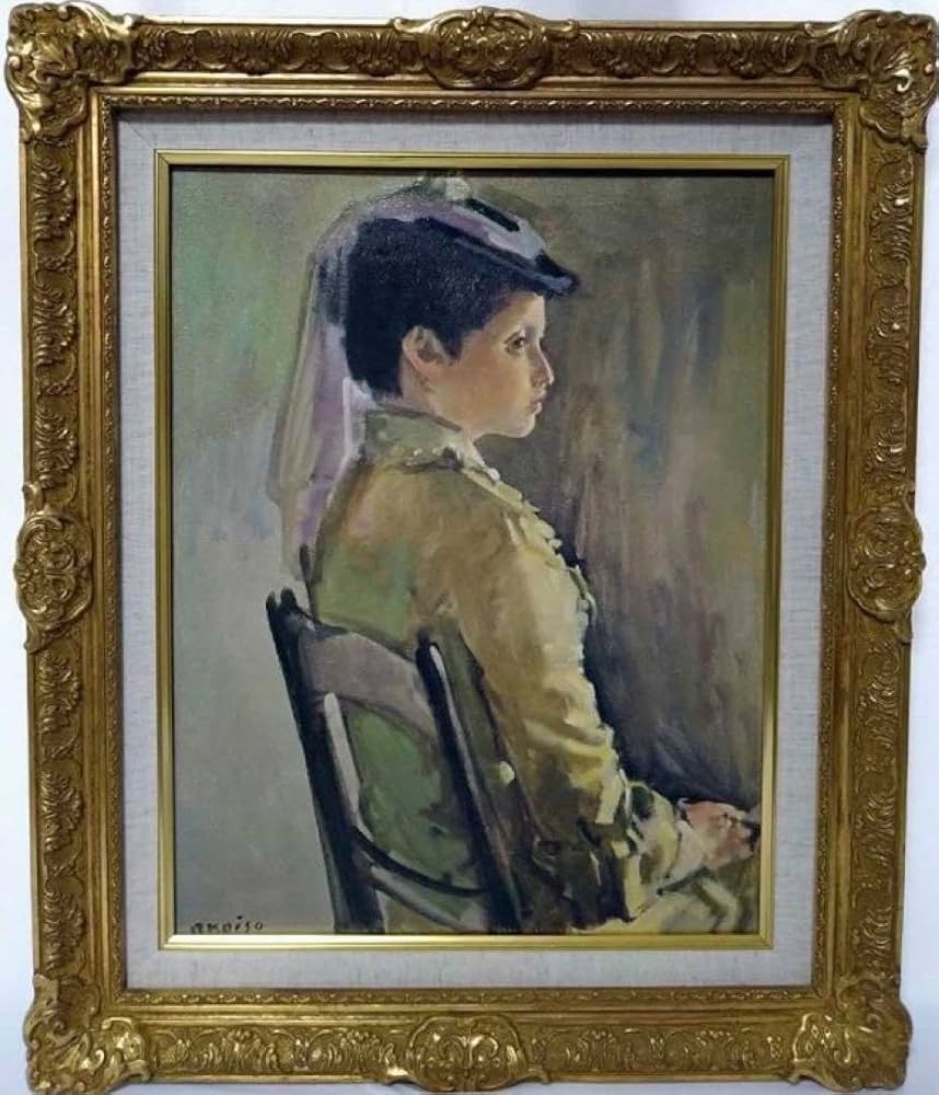 油彩画：神戸中華街の女性 F6号 油彩画：神戸中華街の女性