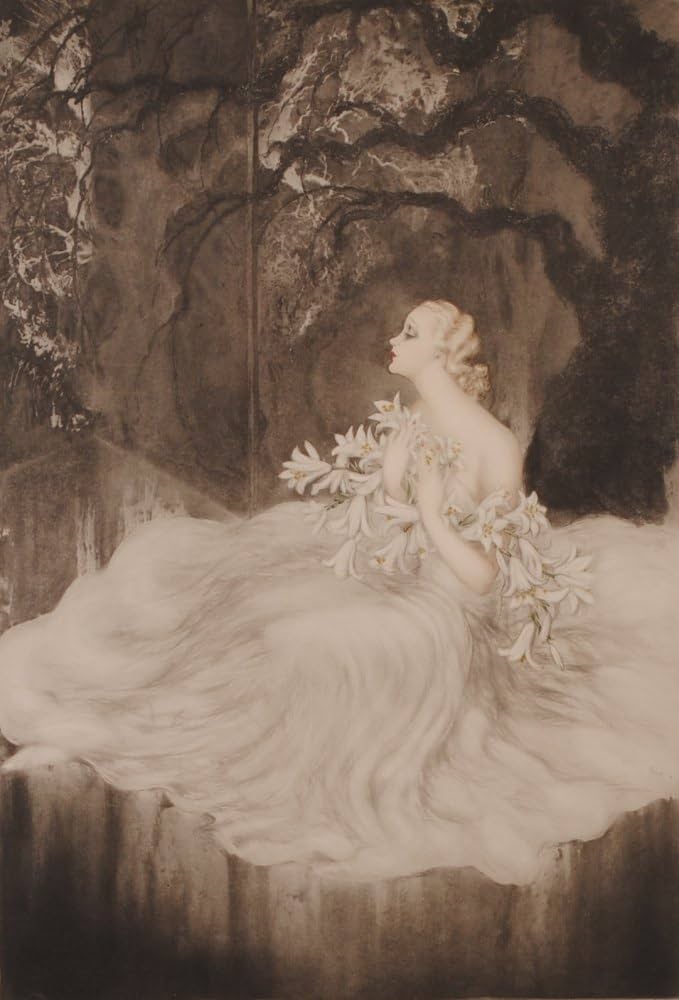 Amazon | ルイ・イカール リリィ 人物画 絵画 女性 アールデコ