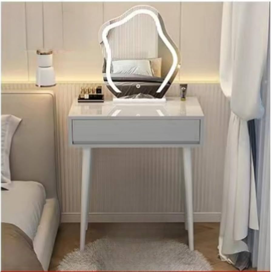 Amazon.co.jp: ADOSSY ドレッサー コンパクト 白 雲の鏡です3色LED