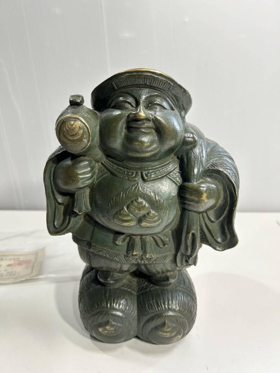 彫刻家 石崎秀峰作 青銅 家鴨 置物 重さ約5.3kg Y R5824B 彫刻