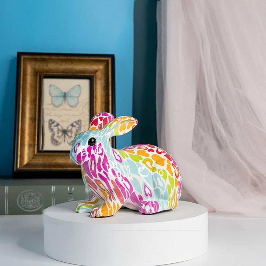 Amazon.co.jp: うさぎ オブジェ ペイントされた アニマルオブジェ