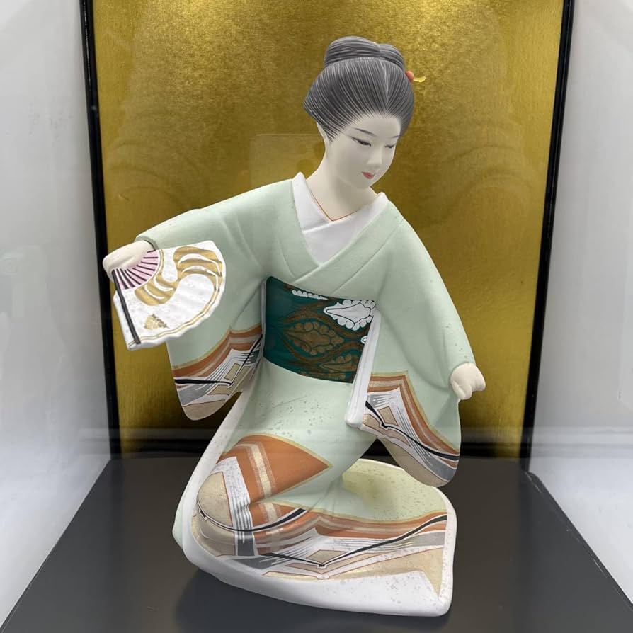 Amazon | 博多人形 本田広男 作 『仕舞』 ガラスケース 伝統工芸品