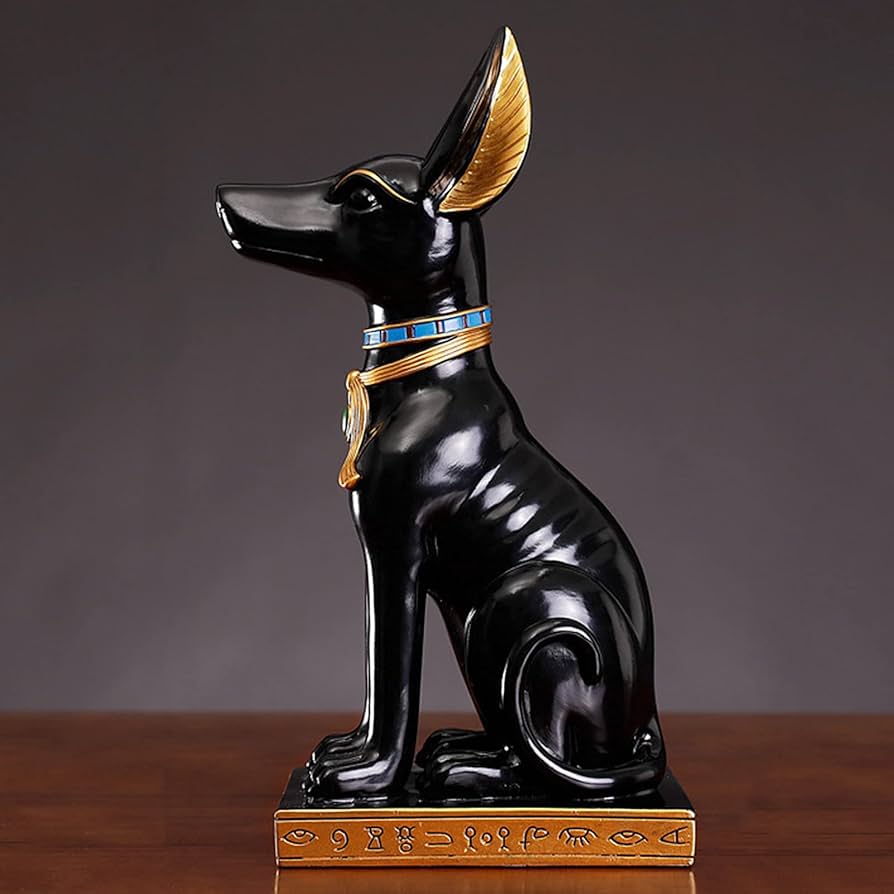 Amazon.co.jp: 像の素晴らしい家庭園の飾り彫刻の装飾エジプト犬像彫刻