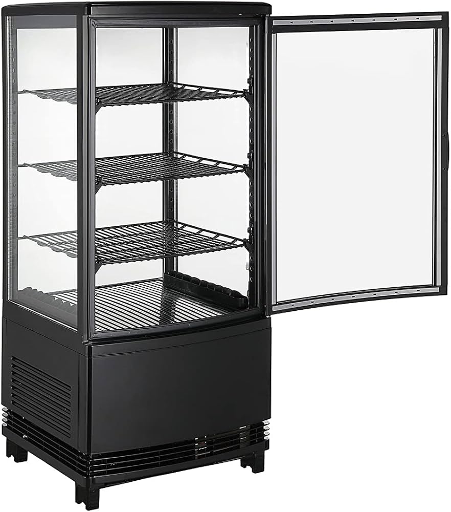 Amazon | Hijiru 4面ガラス冷蔵ショーケース70L/ブラック（ウツクシイ