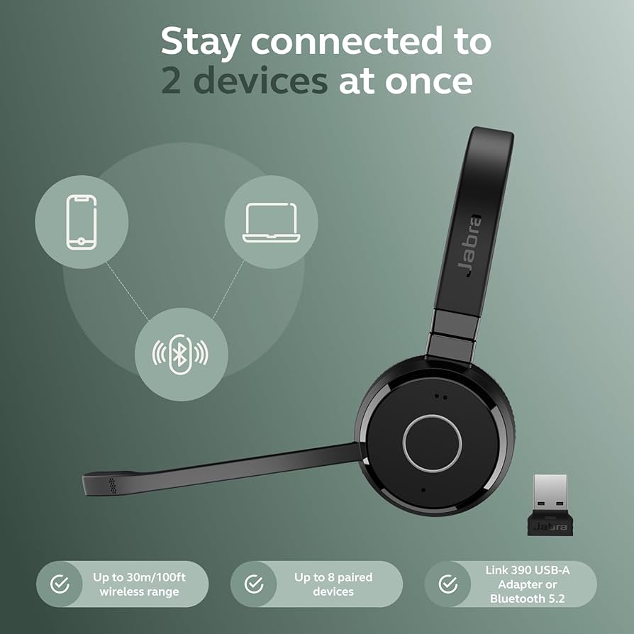 Amazon.com: Jabra Evolve 65 TE (Third Edition) Wireless Dual-Ear