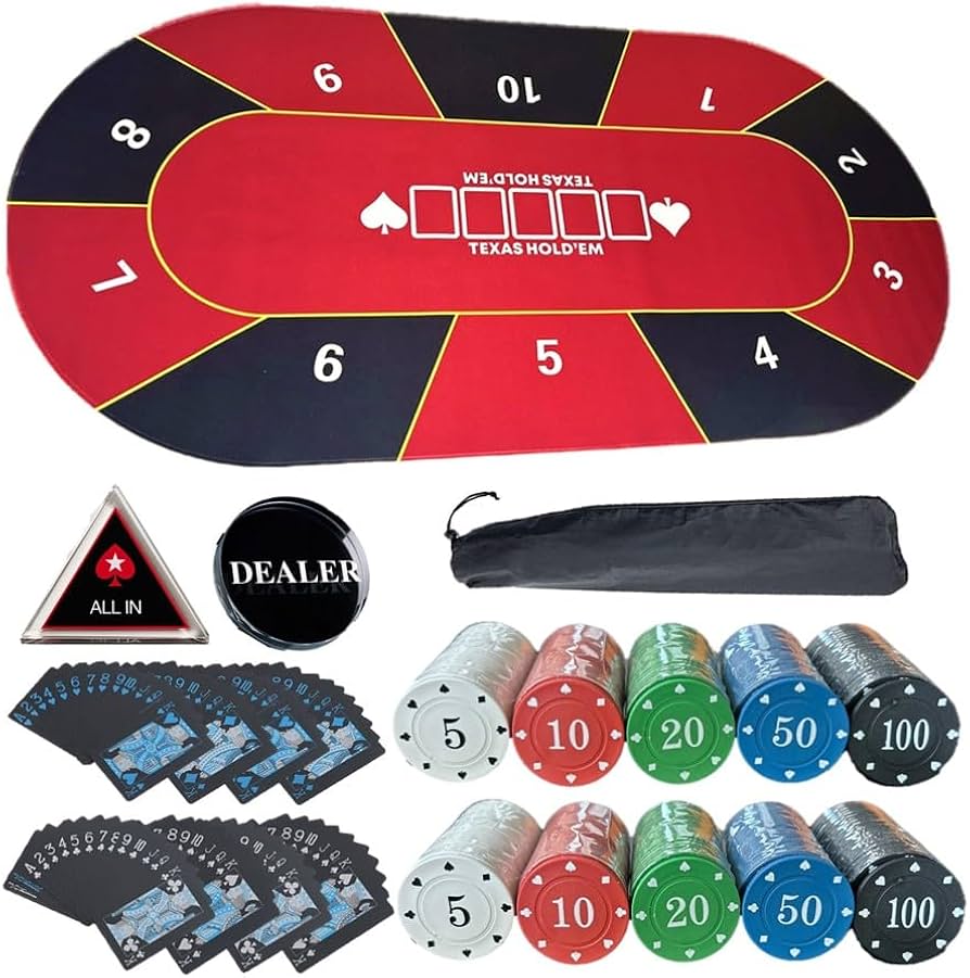 Amazon | 【すぐ遊べるポーカー8点フルセット】120㎝×60cm ポーカー