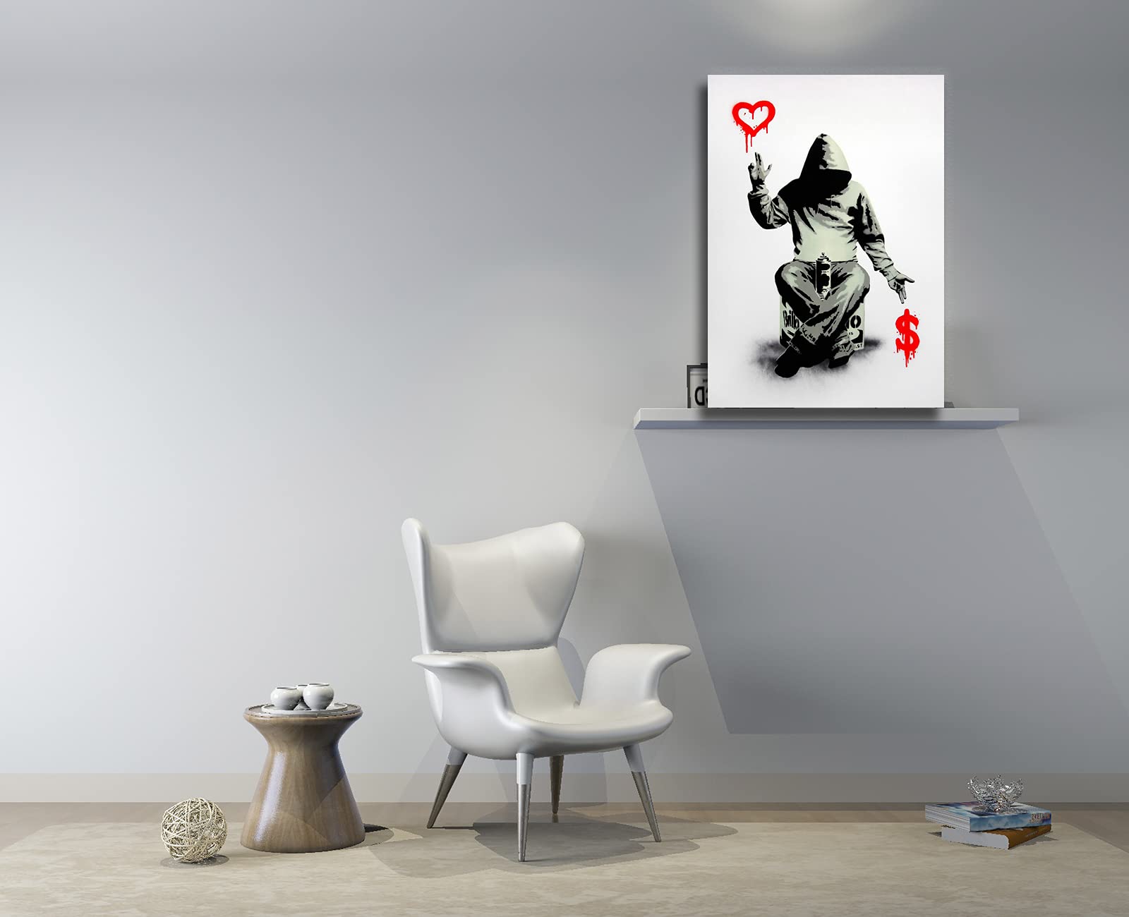 Amazon.co.jp: Banksy バンクシー 愛とお金 アートパネル 飾り絵