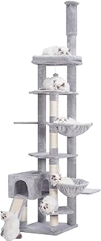 Amazon | Heybly キャットタワー 突っ張り棒 大型猫用 超スリム