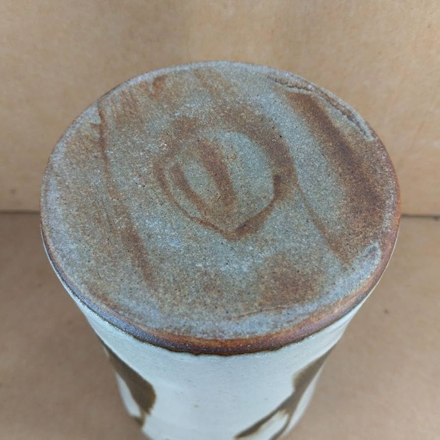 浜田庄司(濱田庄司) 花生(益子焼掛分花瓶) 共箱 益子焼 人間国宝 未