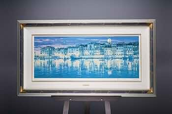 Amazon.co.jp: 真作 笹倉鉄平「サントロペ」限定リトグラフポスター 画