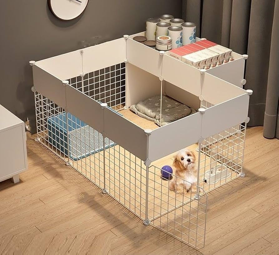 Amazon | 透明犬猫うさぎ バリアゲート ペットフェンス ペットサークル