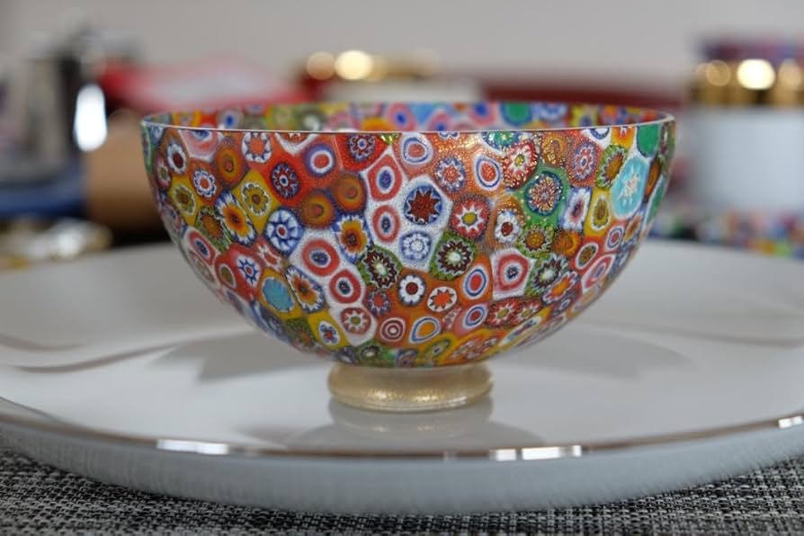 ベネチアンガラス ミルフィオリ プレート 皿 江波冨士子/黒木国昭/藤田