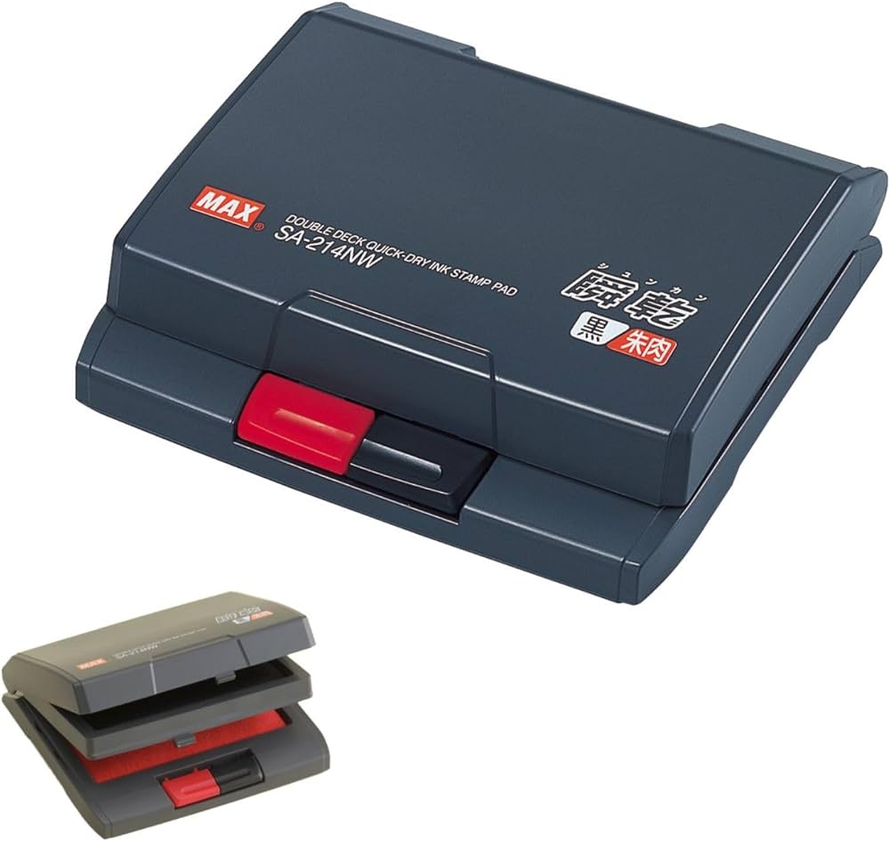 Amazon | マックス スタンプ台 瞬乾スタンプ 2段式 黒・朱 SA-214NW