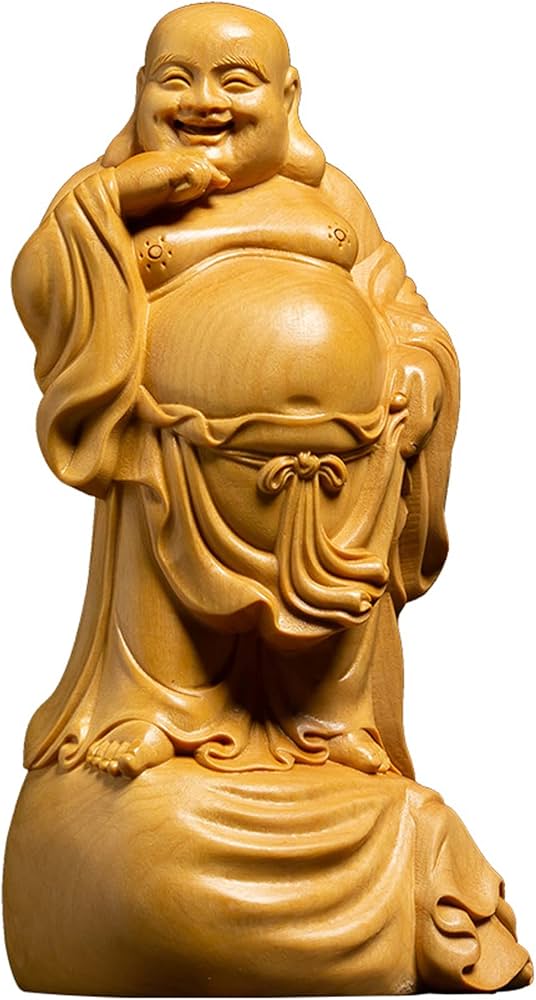 Amazon.co.jp: 布袋様置物 七福神 布袋様 高級天然ツゲ木彫り 布袋様