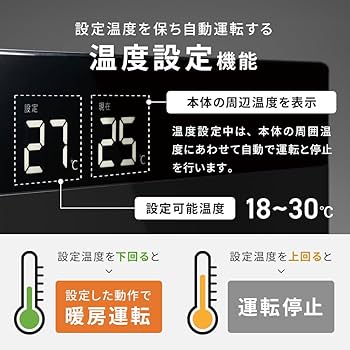 Amazon | スリーアップ パネルセラミックヒーター 広範囲＆足元 オート