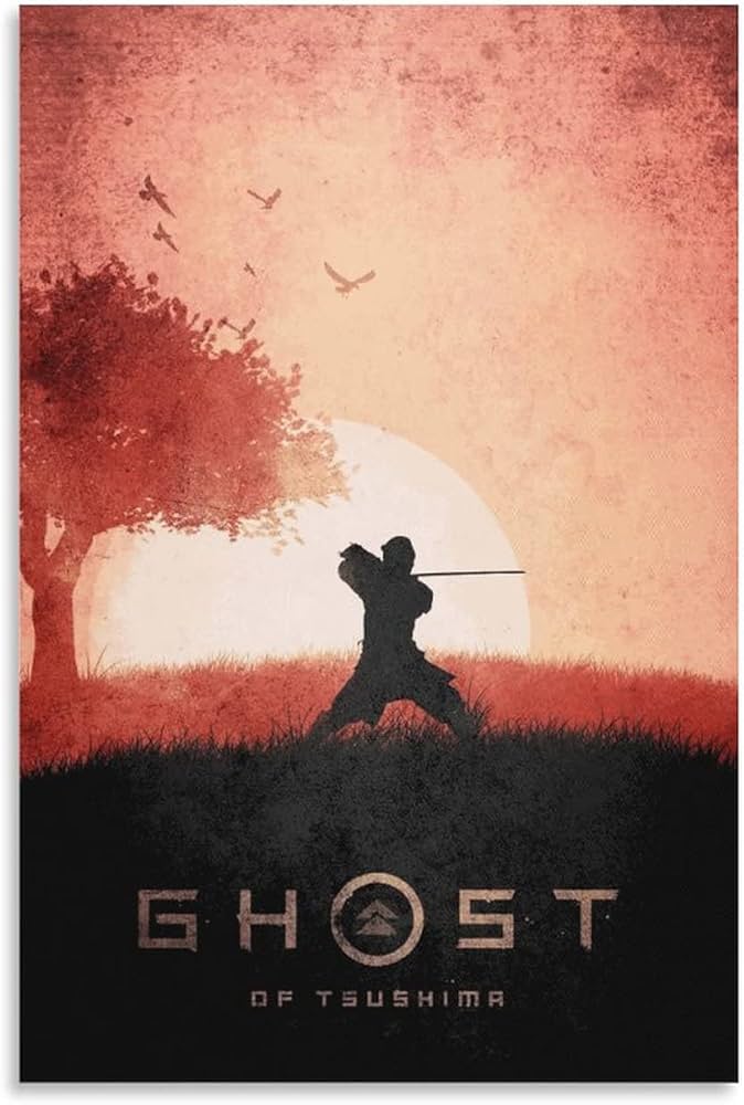 Amazon.co.jp: XINYUELONG Samurai (対馬の幽霊) ポスター キャンバス