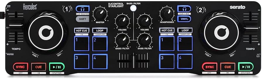 Amazon.com: Hercules DJControl Starlight Portable 2-Channel DJ