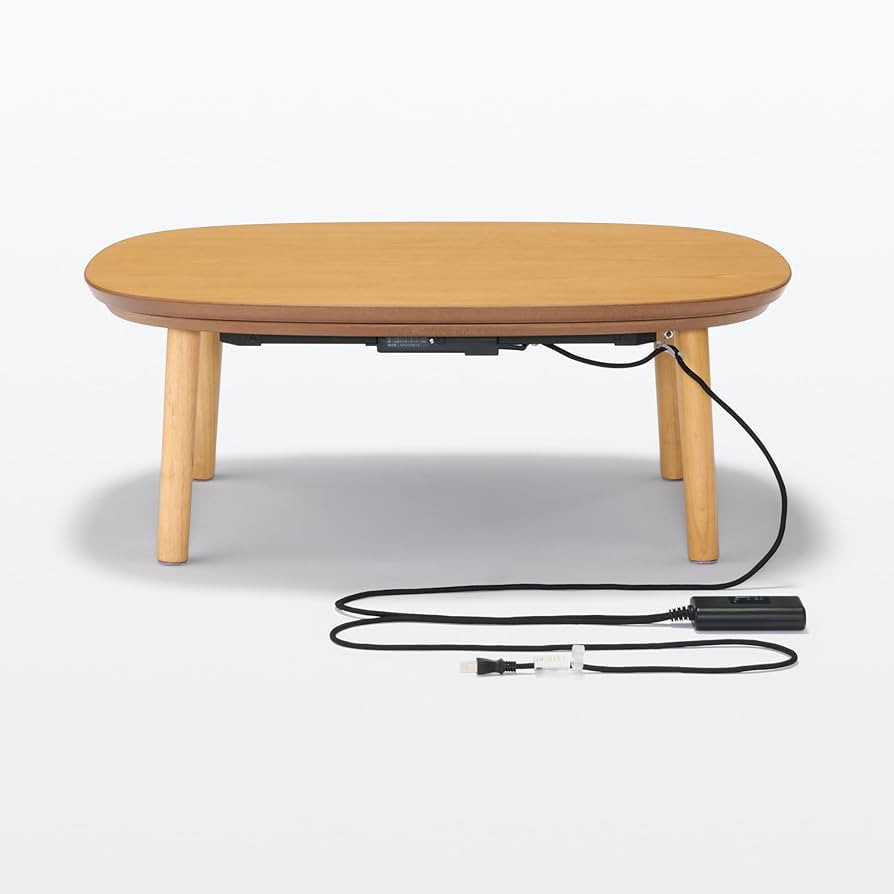 Amazon | 無印良品 楕円こたつ ナチュラル 小 幅97×奥行72×高さ37cm MJ