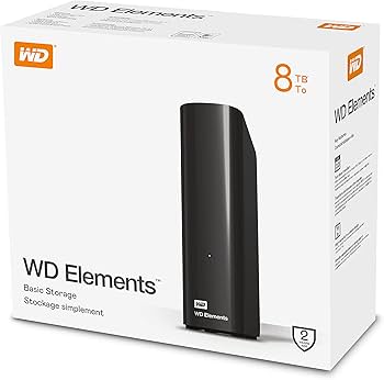 Amazon | WD 8 TB Elements デスクトップ外付けハードドライブ - USB