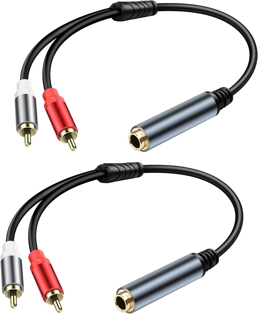 Amazon.com: JSADZKJ 6.35mm Stereo to 2RCA Audio Cable1/4 Inch