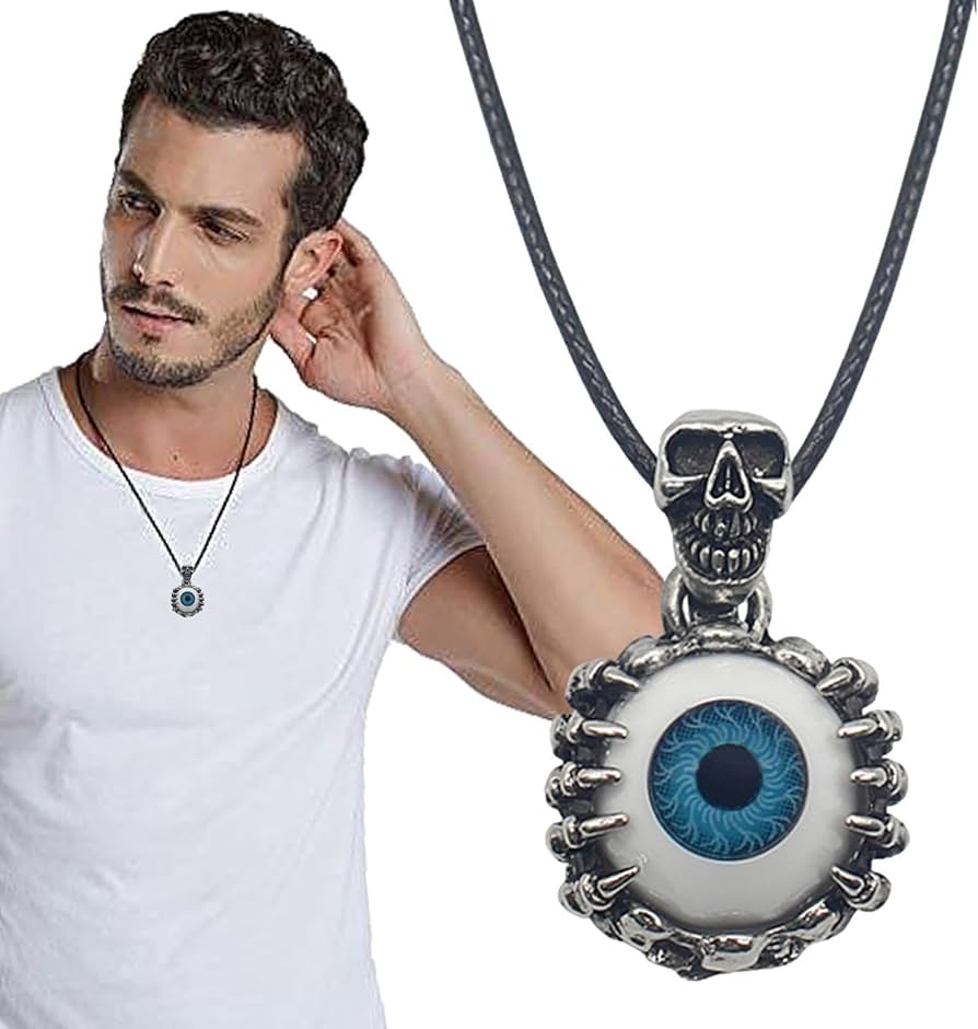 Amazon.co.jp: [Mechesa] 男性用目玉ネックレス - 合金ハロウィーン
