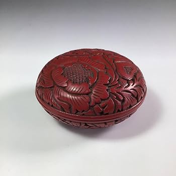 Amazon.co.jp: R694 香合 『漆芸 三野原晃一作』『牡丹彫』『堆朱