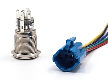 Amazon | Aoling 押しボタンスイッチ モーメンタリ 青LEDパイロット