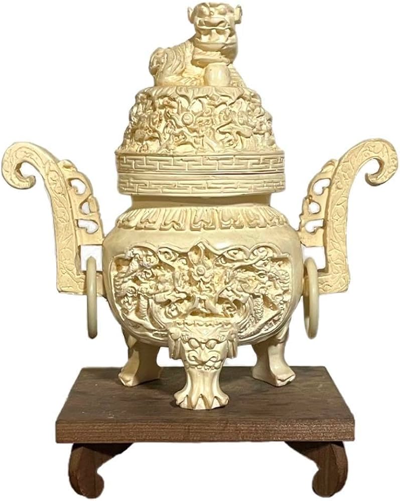 中国』 アンティーク 練物 獅子鈕蓋爐 香炉 置物 小売 骨董 中国工芸品